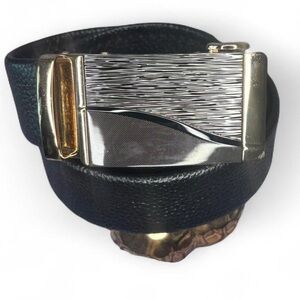 Men’s Black Leather Dress Belt | Sleek Metal Buckle